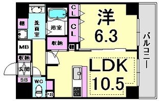 プレサンス三宮エレガンシアの物件間取画像